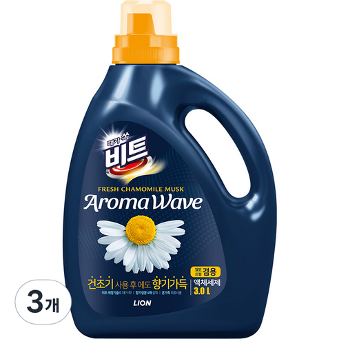 비트 아로마웨이브 일반 드럼 겸용 본품 카모마일향, 3개, 3L