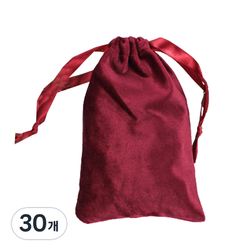 리빙앤도 벨벳 선물 주머니 파우치 8 x 10 cm, 30개, 레드