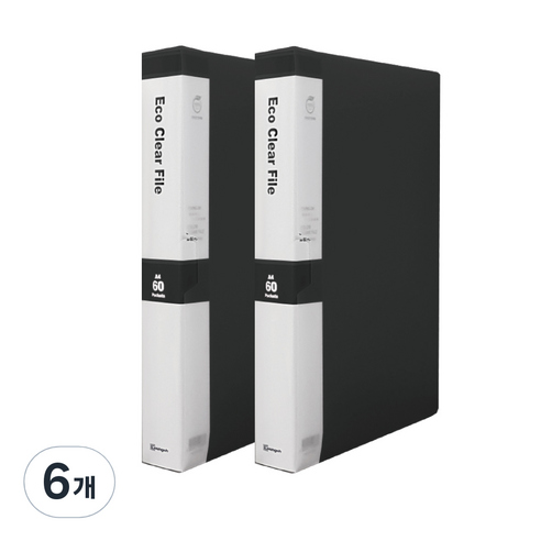 영오 클리어파일 60p, 흑색, 6개