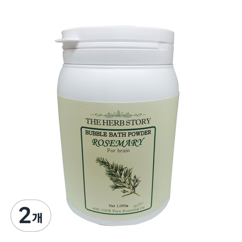더허브스토리 로즈마리 버블바스 파우더 대용량, 1000g, 2개