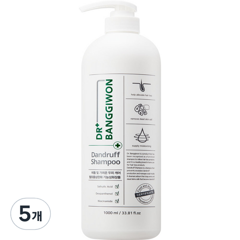 닥터방기원 댄드러프 비듬케어 탈모샴푸, 1000ml, 5개