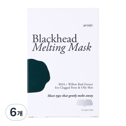 쁘띠페 블랙헤드 멜팅 마스크 12.5ml, 5개입, 6개