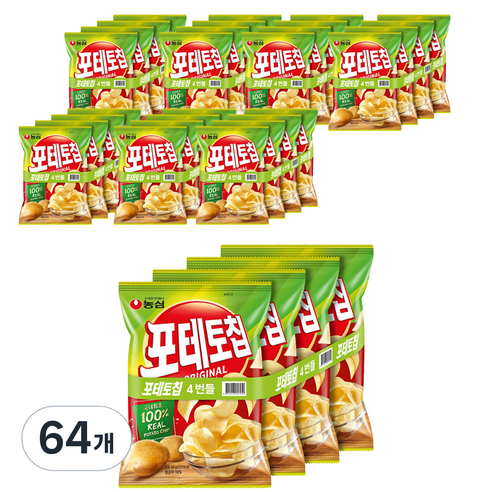 포테토칩 오리지널 4p, 40g, 64개
