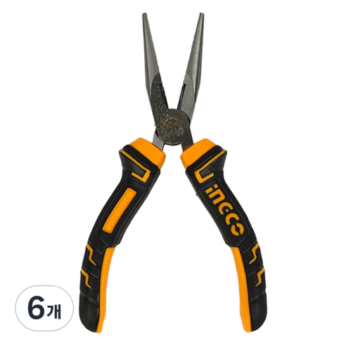 INGCO 롱노우즈 플라이어 160mm HLNP08168, 6개