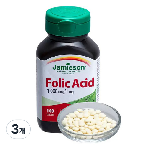 자미에슨 엽산 25g, 3개, 100정