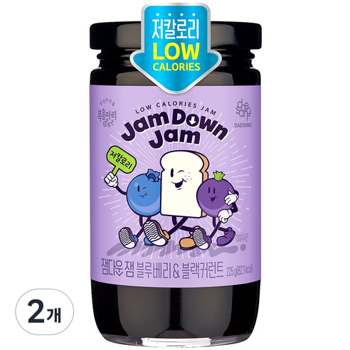 복음자리 잼다운 잼 블루베리 & 블랙커런트, 2개, 225g