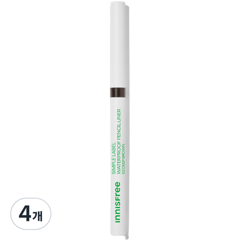 이니스프리 심플라벨 워터프루프 펜슬라이너 0.1g, 2 딥 브라운, 4개