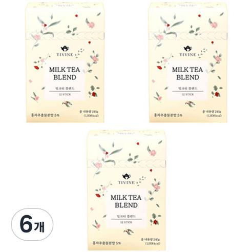 티바인 밀크티 블렌드 스틱, 20g, 12개입, 6개