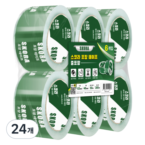 스코라 테이프 투명 중포장 63μm 48mm x 50m, 24개
