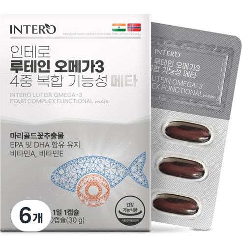 인테로 루테인 오메가3 4중 복합기능성 메타, 6개, 30g