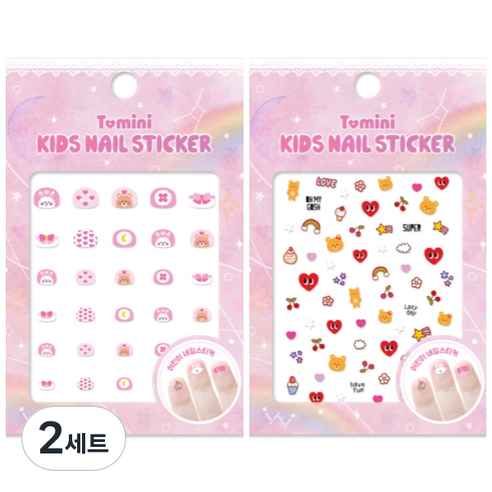 투미니 키즈 네일 스티커 2종 세트, T015 + T016, 2세트