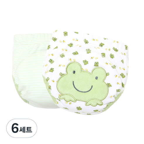 조이멀티 배변훈련팬티 2입, 개구리I (그린), 6세트