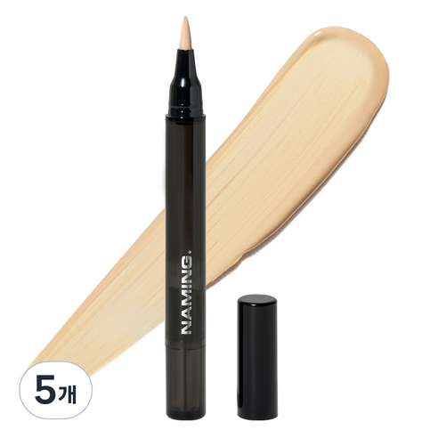 네이밍 스킨 핏 컨실러 브러쉬 2.2ml, N02 아이보리, 5개