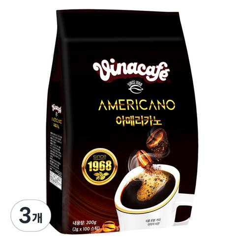 비나카페 아메리카노 커피스틱, 2g, 100개입, 3개