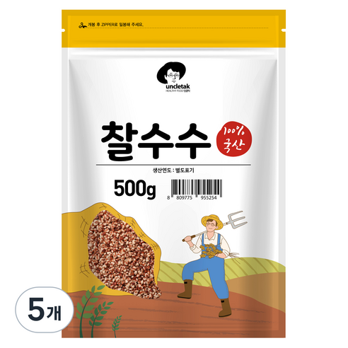 엉클탁 국산 찰수수, 500g, 5개