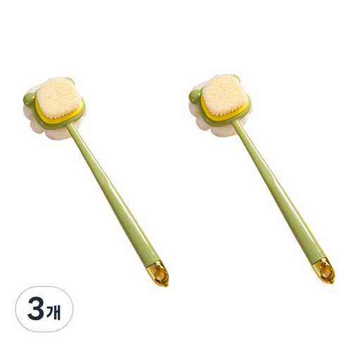 알로데 더블사이드 클리닝 샤워브러쉬, TYPE03 그린(브러쉬), 2개입, 3개