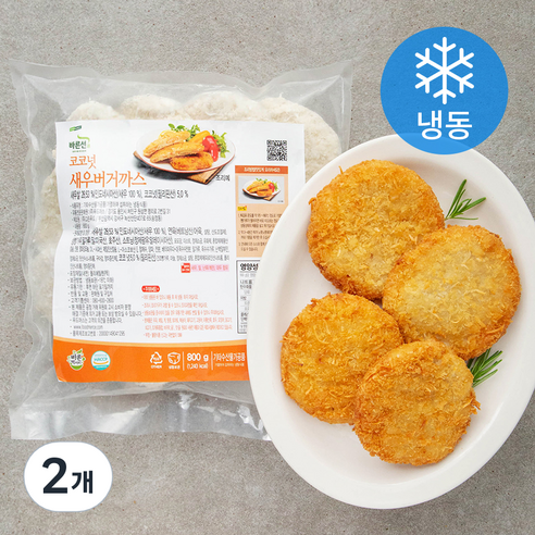 풀무원 풀스키친 코코넛 새우버거까스 (냉동), 2개, 800g
