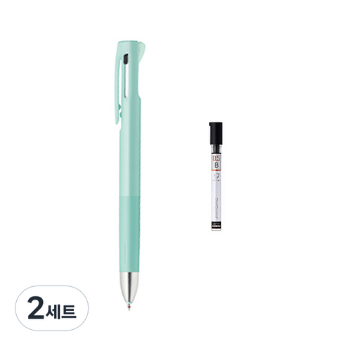 제브라 블렌 2+S 샤프 0.7mm + B샤프심, 블루그린(샤프바디), 2세트