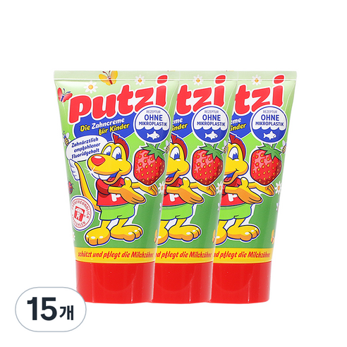 푸치 어린이 치약 딸기향, 50ml, 15개