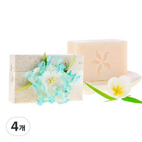 퓨어피지 코코넛 핸드메이드 스파솝 화이트진저릴리 꽃향, 100g, 4개