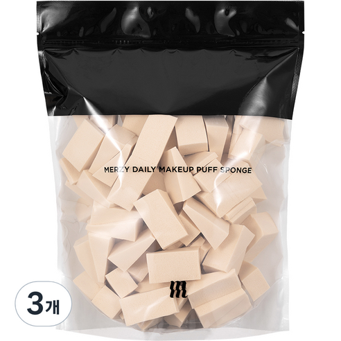 머지 데일리 메이크업 삼각 퍼프 스펀지 100p, 3개