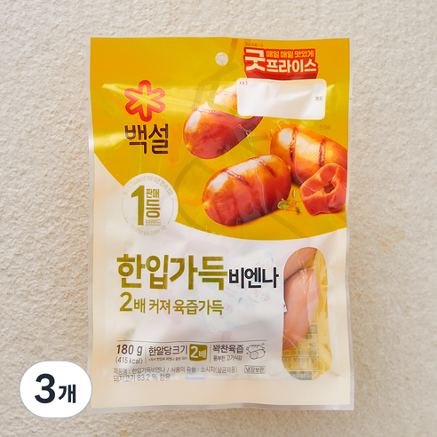 백설 한입가득 비엔나 소시지, 180g, 3개