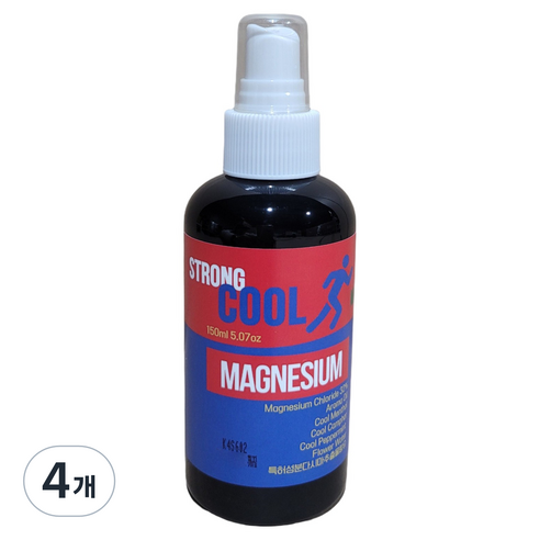 마그네슘 스프레이 스트롱 쿨 민트 미스트, 4개, 150ml