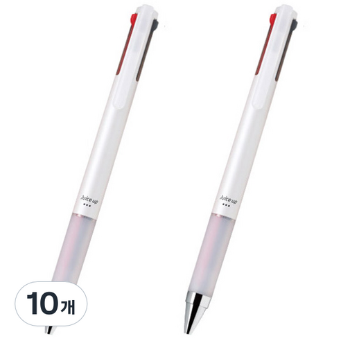 파이롯트 다기능 젤잉크 쥬스업 3색 다색펜 0.4mm, 화이트, 10개