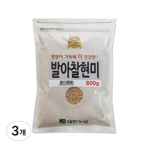 대한농산 발아찰현미, 800g, 3개