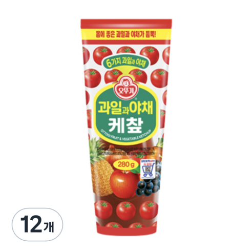 오뚜기 과일과 야채케찹, 280g, 12개