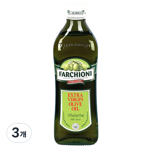 파르키오니 엑스트라 버진 올리브 오일, 500ml, 3개
