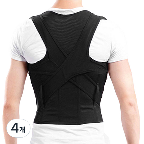 탑건강 바른자세밴드 블랙 XXXL, 4개