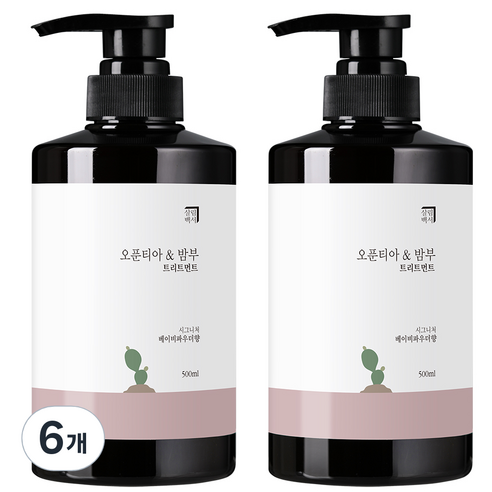 살림백서 오푼티아 앤 밤부 헤어트리트먼트 베이비파우더향, 500ml, 6개