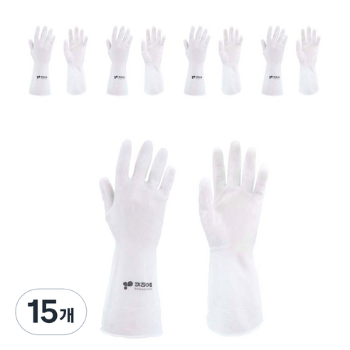 808 키친아트 만능 니트릴 블랜드 양손 장갑세트 M, 화이트, 중(M), 15개