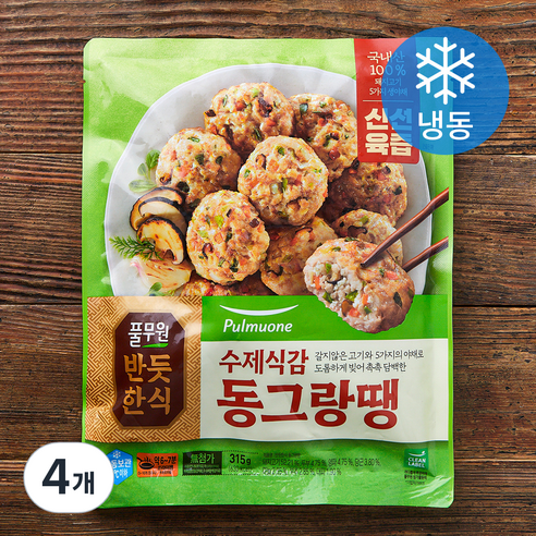 풀무원 반듯한식 수제식감 동그랑땡 (냉동), 315g, 4개