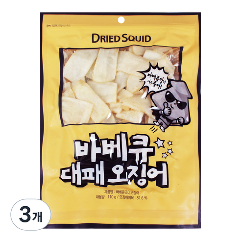 리프레쉬 바베큐 대패오징어, 110g, 3개