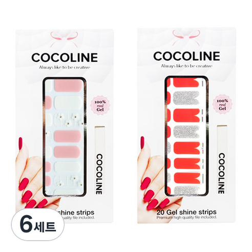 코코라인 붙이는 젤네일 스트립, COCO No 130, COCO No 134, 6세트