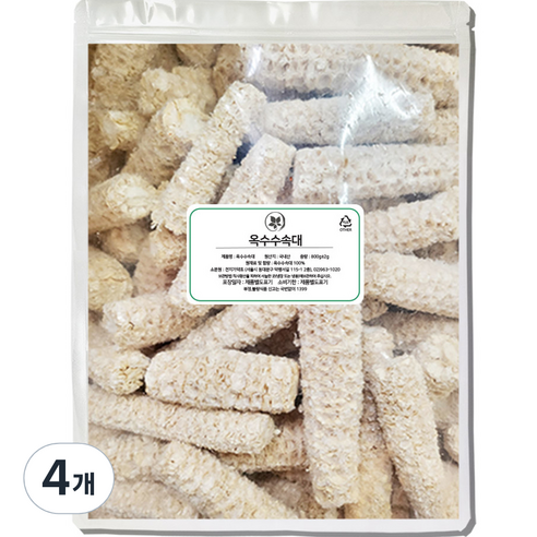 천지가약초 국내산 흰색 옥수수 속대, 800g, 4개, 1개입