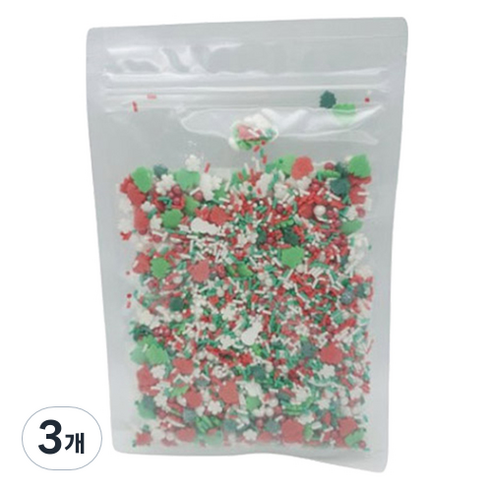 이홈베이킹 크리스마스 파티 스프링클, 100g, 3개