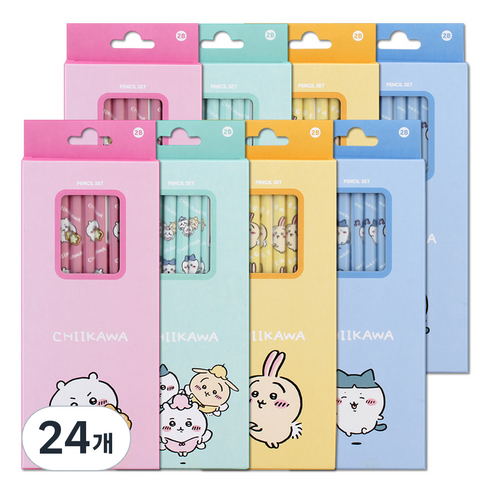 필박스 먼작귀 5본 연필 4종 x 2세트 2B, 혼합색상, 3세트