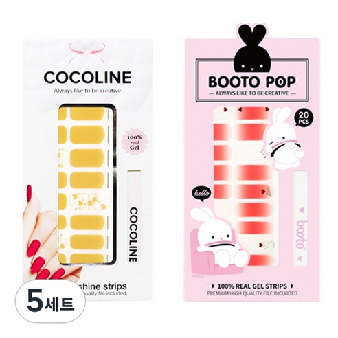 코코라인 붙이는 젤네일 스트립, COCO No 129, BOOTO No 19, 5세트