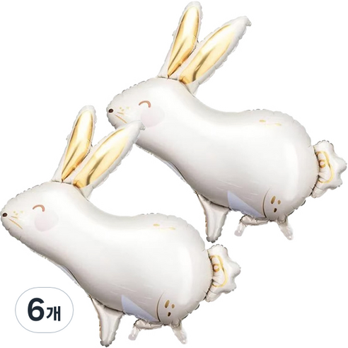 밀크 토끼 풍선, 혼합색상, 6개