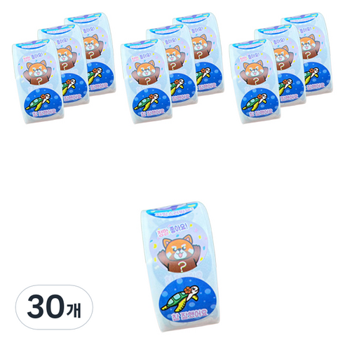 아이스크림미디어 민화샵 칭찬 롤 스티커 풀잎쌤, 혼합색상, 30개