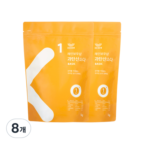 레인보우샵 과탄산소다 베이직 리필, 1kg, 8개