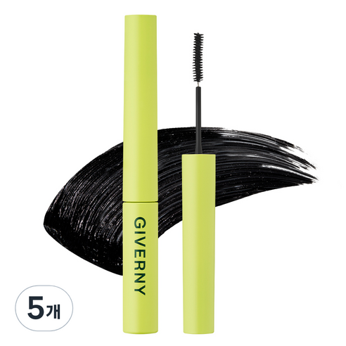지베르니 밀착 센서티브 롱래쉬 마스카라 3g, 01 블랙, 5개