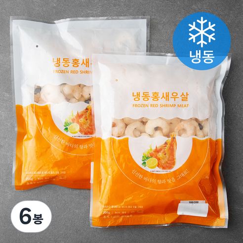 홍새우살 (냉동), 200g, 6봉