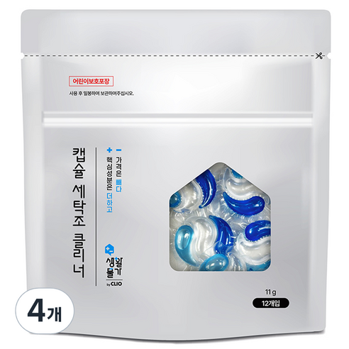 크리오 생활물가 캡슐 세탁조 클리너 12p, 11g, 4개