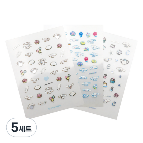 산리오 시나모롤 네일스티커 3종 세트, 5세트, 혼합색상
