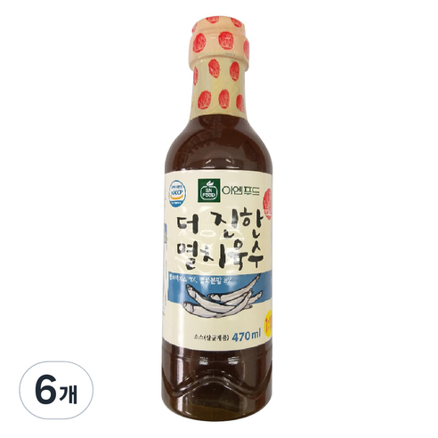 이엔푸드 더 진한 멸치육수, 470ml, 6개