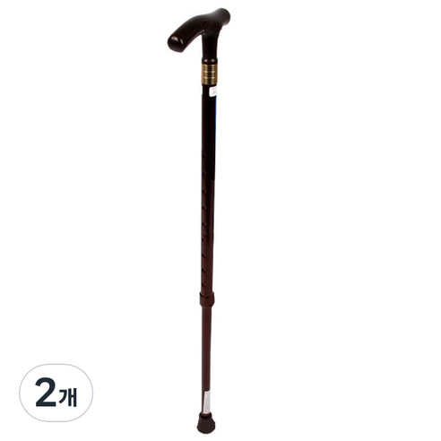 진산메디칼 노바 T자 2단 고급지팡이, 갈색, 2개